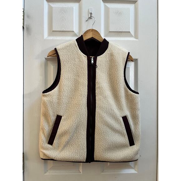 North Face Women’s Cuchillo Reversible Sherpa Lined Vest Medium Root Brown - Picture 9 of 13